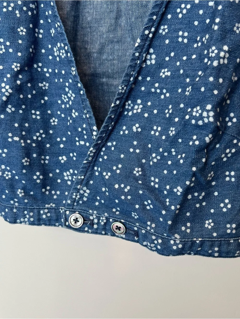 Free People Women's Wild Heart Blue & White Dot & Floral Printed Crop Top - 6